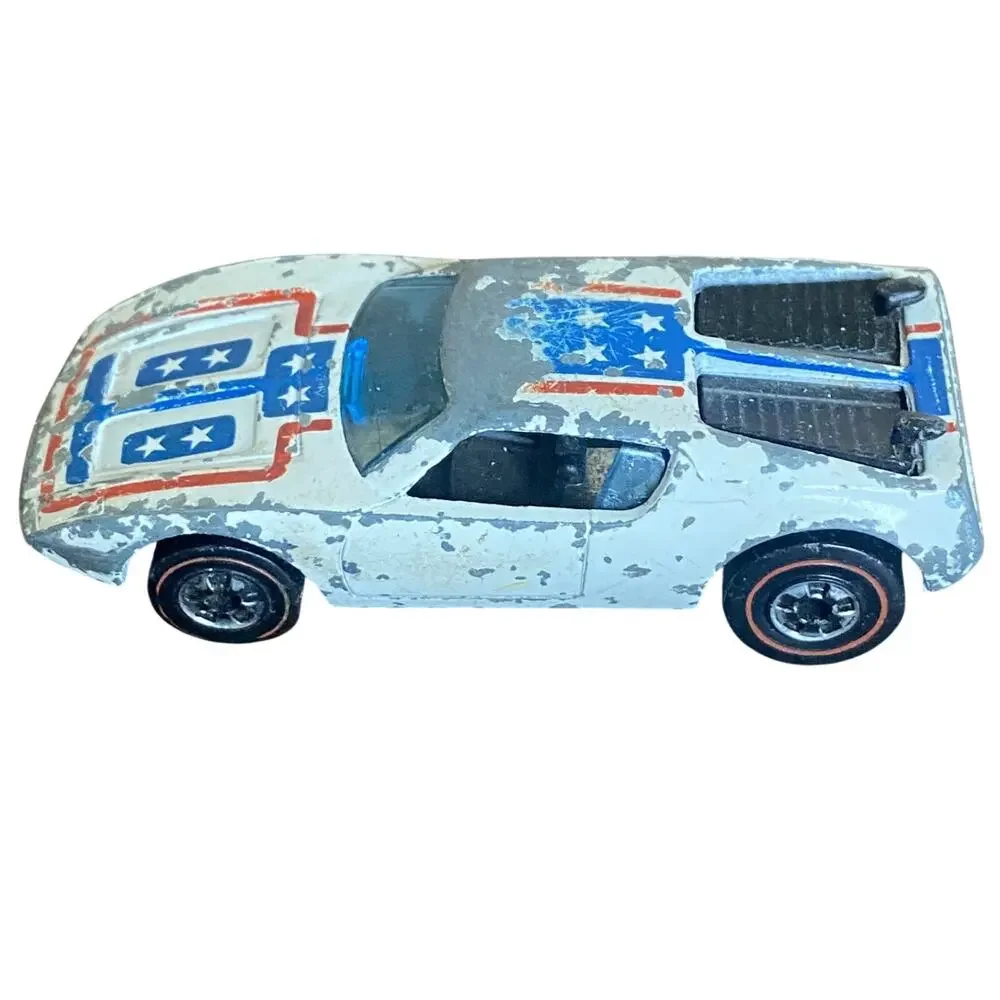 Vintage Hot Wheels Redline Warpath White Flying Colors Race Car Toy *Read*